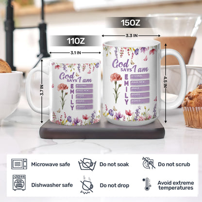 God Says I Am - Personalized Ceramic Coffee Mug