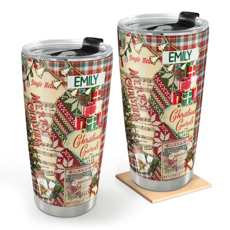 Christmas Vintage - Personalized Stainless Steel Tumbler