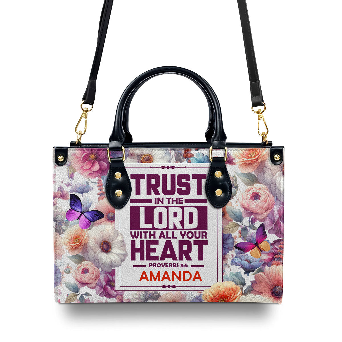 Trust In The Lord - Personalized Leather Handbag GMJSLB200016